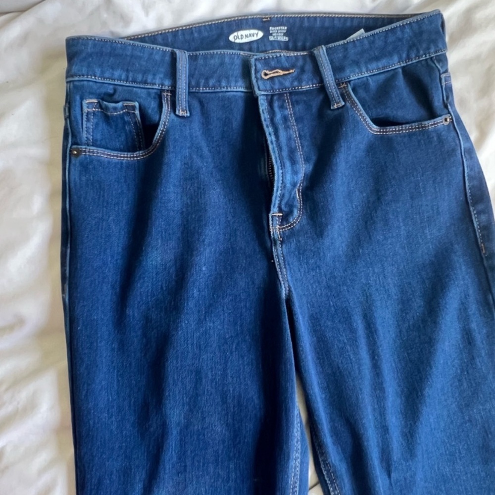 Old Navy Women’s Super Skinny High Rise Dark Blue 24/7 Sculpt Jeans